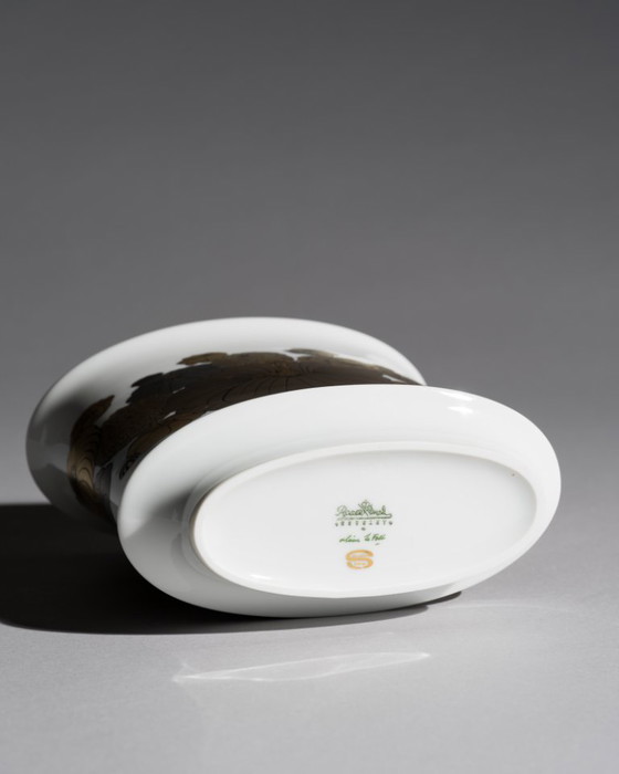 Image 1 of Jarrón Rosenthal de Tapio Wirkkala y Alain Le Foll Diseño floral de porcelana dorada