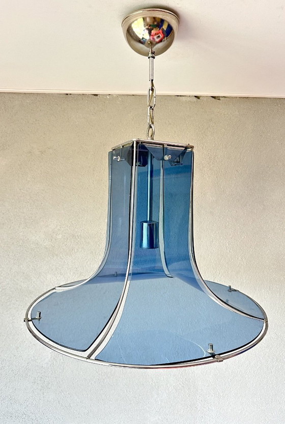Vintage Fontana Arte hanglamp – Hanglampen, Plexiglass, Chroom (photo 2 of 10)