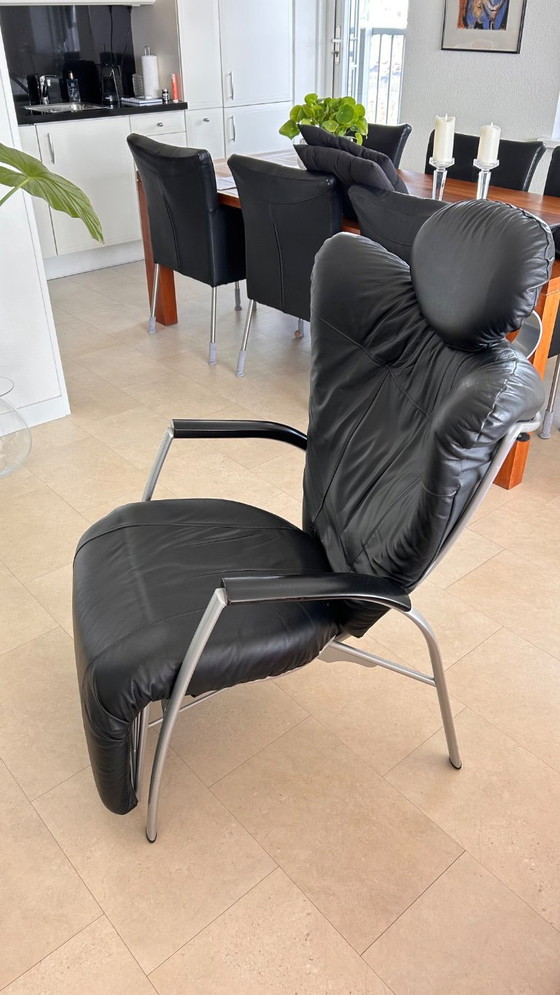 Image 1 of Sillón reclinable Bonaldo, cuero negro,