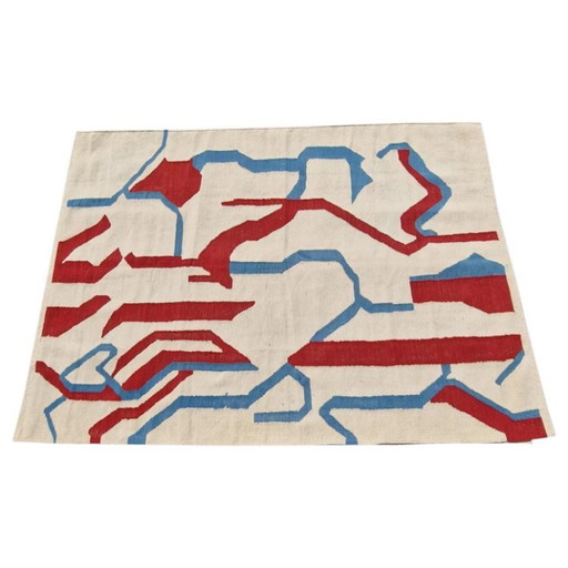 Tapiz de lana inspirado en la obra sin título de Willem de Kooning (1984) | Tejido a mano moderno (83 × 60 (photo 2 of 10)