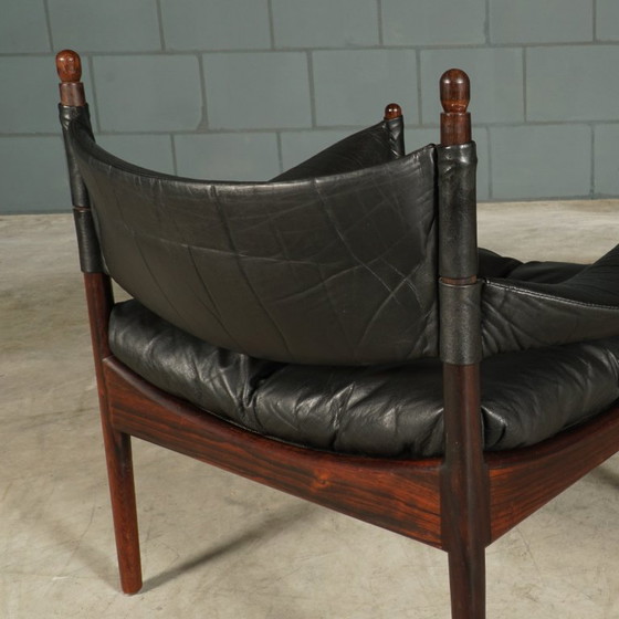 Poltrona lounge 'Modus' di Kristian Vedel - Søren Willadsen - anni '60 – Poltrone, Leather, Wood, Vintage (photo 13 of 14)