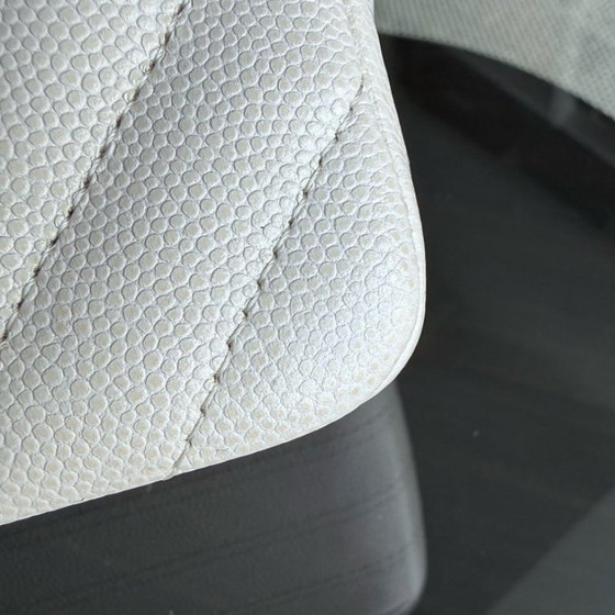 Image 1 of Chanel Classic Flap Small - Caviar 23CM Chevron Cream White Gold Hardware Series 26