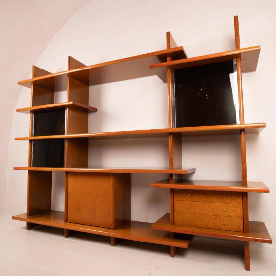Giovanni Offredi Crossing Libreria per Saporiti Italia Legno d'Acero Occhiolinato 1970 – Librerie (photo 8 of 22)