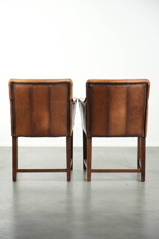 Image 1 of 2 chaises d'appoint/de salle à manger/de bureau en peau de mouton au style luxueux et intemporel