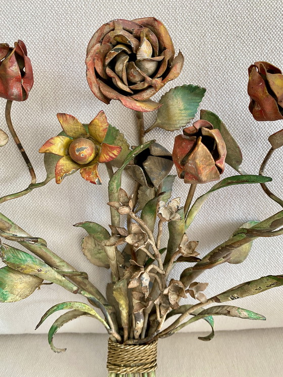 Image 1 of Zweilichtige Wandleuchte Blumen Frankreich Plm. 1925