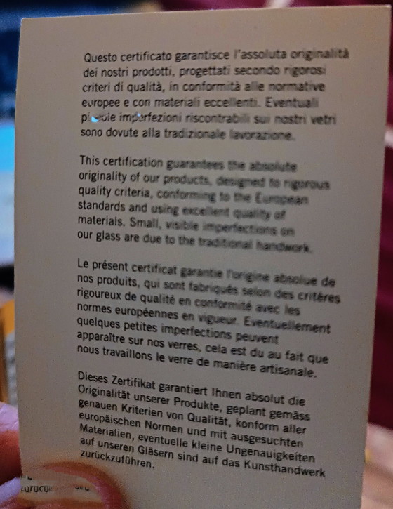 Image 1 of MuranoDue Grote "Fiaccola" wandlamp 46 cm - Identiteitscertificaat - Nieuw bladgoud
