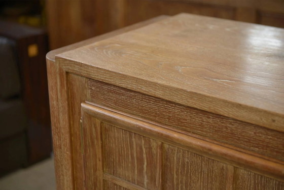 Cerused oak sideboard signed Maurice Rinck 1940s – Storage cabinet, Vintage (photo 14 of 17)