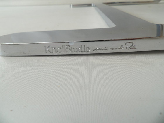 Image 1 of 2x Knoll Int. Sedia Brno, Sedia a sbalzo / Freischwinger Stuhl, Mies van der Rohe, Acciaio piatto cromato, rivestimento in pelle