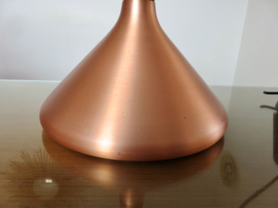 Image 1 of Scandinavian copper and wood pendant light from the 80s