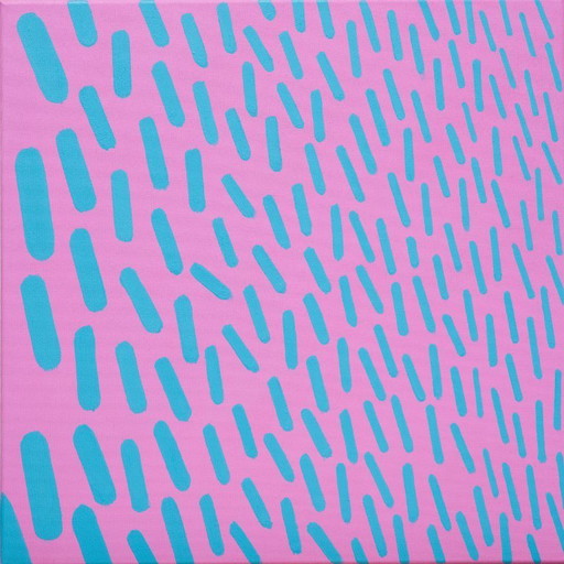 Dipinto originale Rosa-Turchese Complementare 007A, pezzo unico, 50x50cm su tela