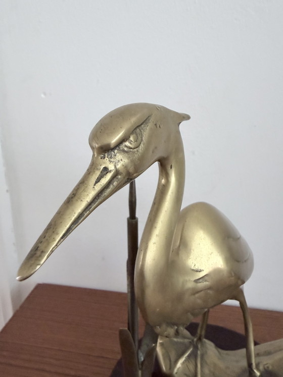 Messing reiger beeld – Decoratieve objecten, Brass (photo 9 of 11)