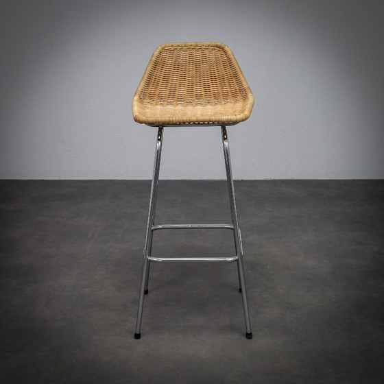 Image 1 of Set of 5 Rattan Bar Stools by Rohé Noordwolde, Netherlands, 1960s