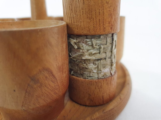 Image 1 of Vintage wooden egg cups, The Netherlands 1950's