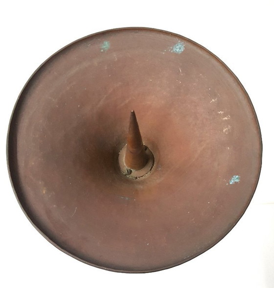 Image 1 of Red copper candlestick, unique, wrought iron, 1940-1944
