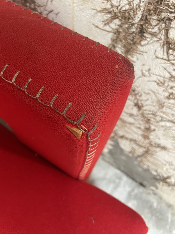 Image 1 of 4 x Rietveld Cassina 637 Utrecht Chair Fauteuil Rood Stof