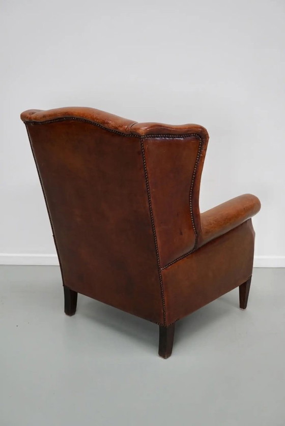 Image 1 of Vintage Nederlandse cognackleurige leren clubfauteuil