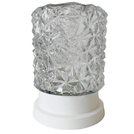 Lampada da soffitto vintage Corodex in vetro effetto cristallo 1960