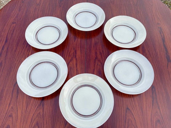 Image 1 of Mid-Century soepborden, van Duralex, Frankrijk, set van 6, jaren 60