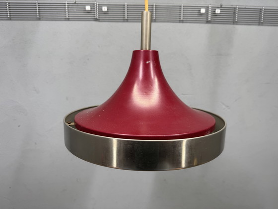 Image 1 of Red metal pendant lamp 1960s