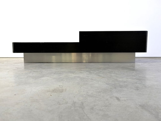 Vintage coffee table by Willy Rizzo, 1970s – Wood, Aluminium (photo 8 of 11)