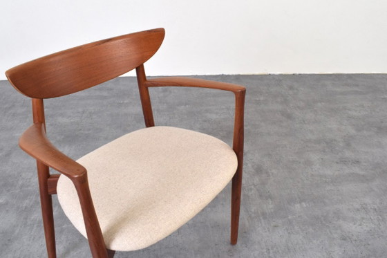 Mid-Century Teak Armchair by Harry Østergaard for Randers Møbelfabrik, 1960s – Dining chairs, Wood, Wool (photo 11 of 12)