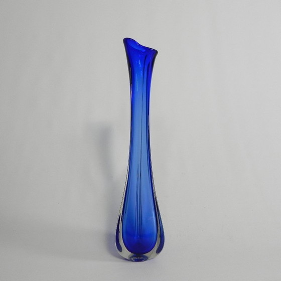Image 1 of 59 cm tall blue Murano vase, 1950s