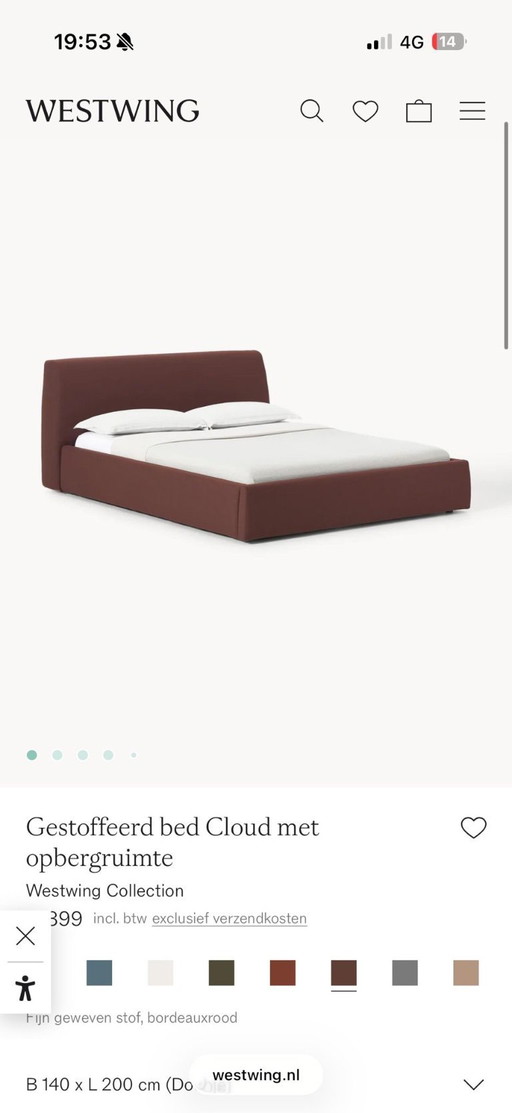 Paneles laterales de cama Westwing Cloud