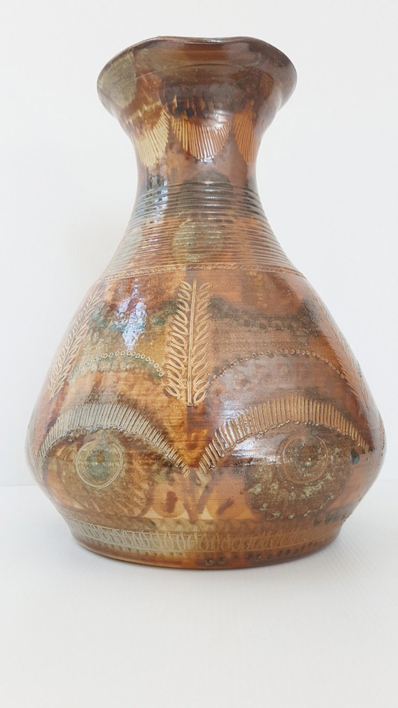 Image 1 of COURJAULT LA CERISAIE 70S VINTAGE PANSU STONEWARE PITCHER