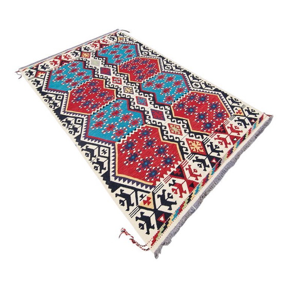 Afghaans Kilim Vloerkleed | Handgesponnen Natuurlijke Wol | Handgeweven Platgeweven Vintage | Handgemaakt (photo 4 of 11)