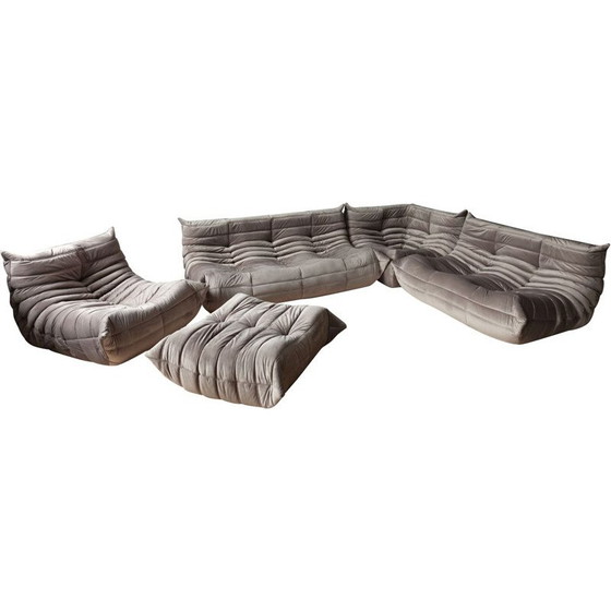 Image 1 of Ensemble de canapés Togo vintage pour Ligne Roset en velours gris 1970