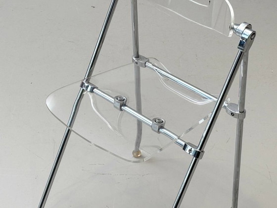 Image 1 of Set of 4 folding chairs made of acrylic by Giancarlo Piretti for Castelli, 1980s