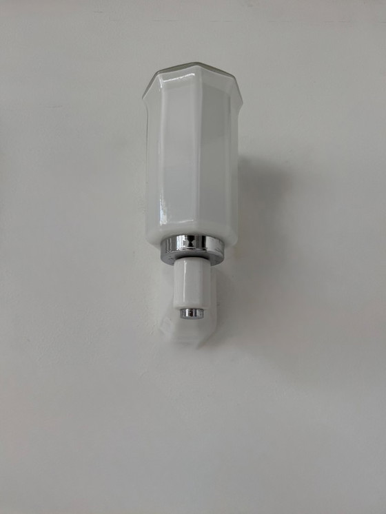 Image 1 of Paire d'applique vintage, porcelaine et opaline, France 1950