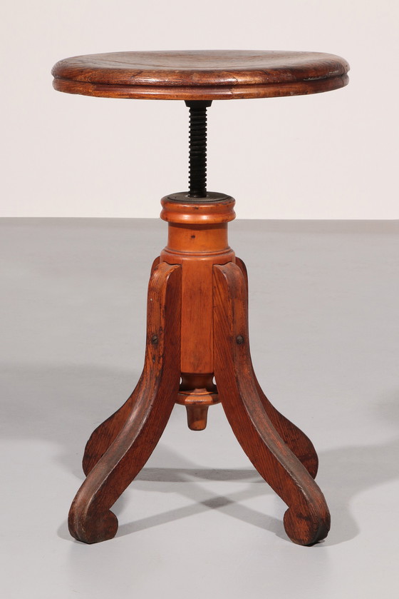 Image 1 of Vintage Scandinavische Pianokruk uit 1940 in massief beukenhout