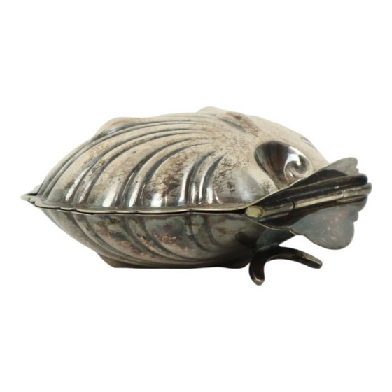 Image 1 of Silver-Plated Shell Butter Dish Caviar Holder