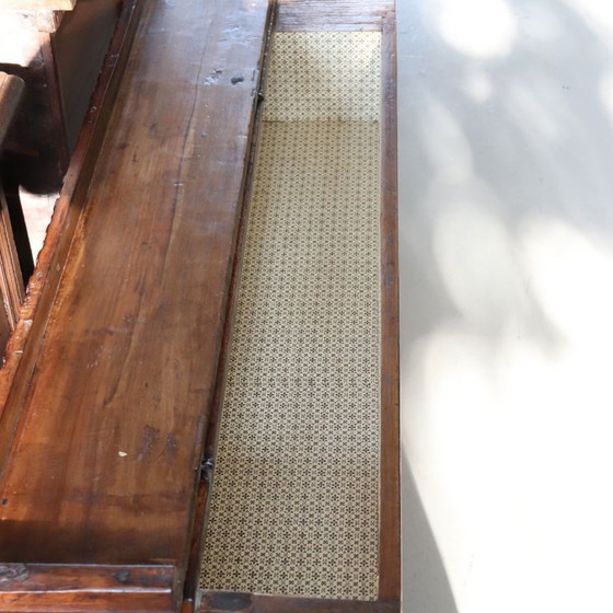 Panca lunga antica in noce con contenitore, Italia inizio XVIII secolo – Panche, Legno (photo 17 of 18)