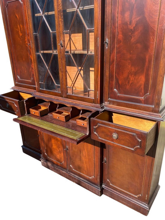 Image 1 of Bibliothèque anglaise secrétaire acajou style victorien