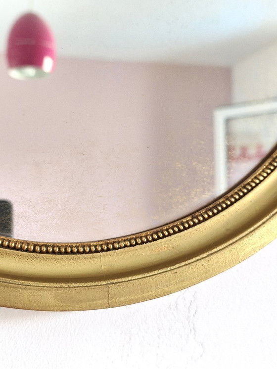 Image 1 of Antique Oval Gilded Mirror