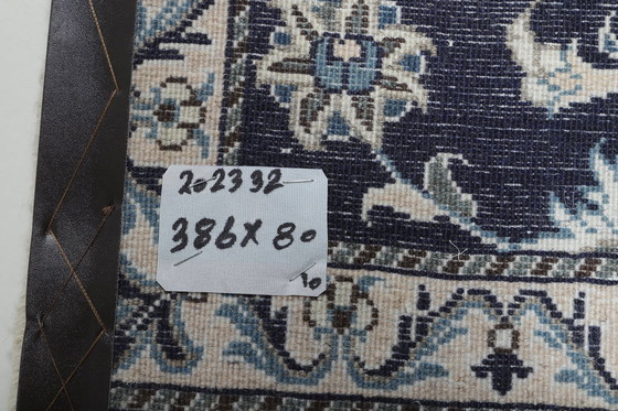 Image 1 of Original Handgeknüpfter Perserteppich Nain Kashmari 386 X 80 Cm Top Zustand