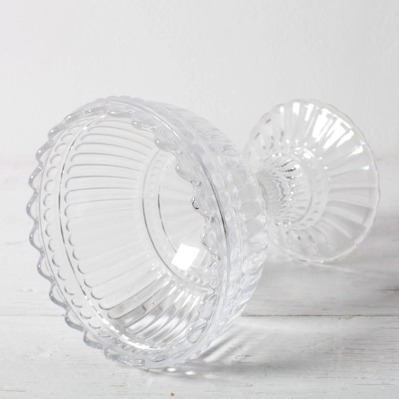 Image 1 of Vintage Traditional Finnish Clear Pedestal Bowl Marimekko / Iittala / 2000s