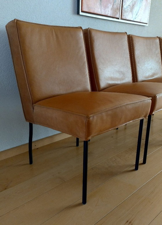 4x Haveco Zoeterwoude Esszimmerstühle, Leder, Braun (Foto 3 von 12)