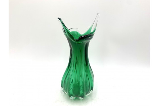 Image 1 of Vase vert Egermann, République tchèque, 1970