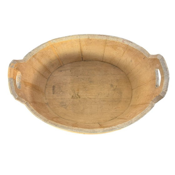 Vintage zweedse deegkom ovale Houten bak, Decoratieve objecten, Bruin, Rustic (foto 7 van 8)
