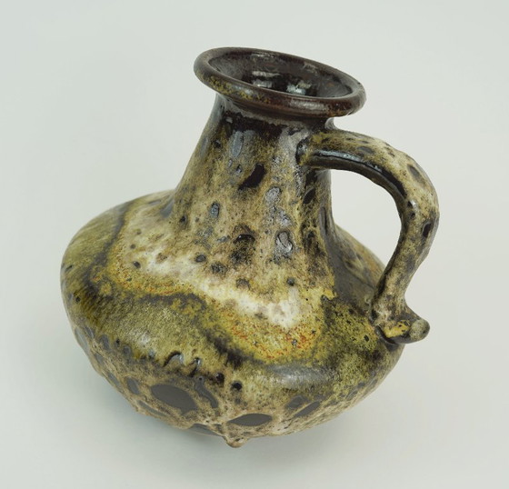 Image 1 of Ruscha-Vase aus der Mitte des 20. Jahrhunderts, Tropfglasur, Erdtöne, Keramikmodell 377-21
