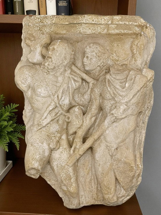 Image 1 of scultura in gesso ad altorilievo raffigurante una scena antica