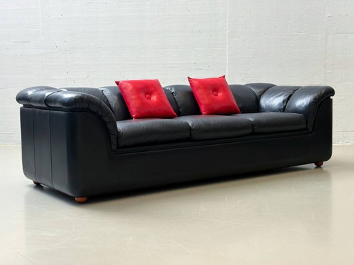 Elegantes Sofa von Poltrona Frau aus Leder, Italien, 1970er Jahre