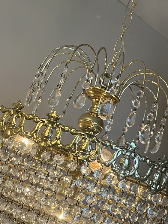 Image 1 of Xl vintage crystal pocket chandelier chandelier pendants