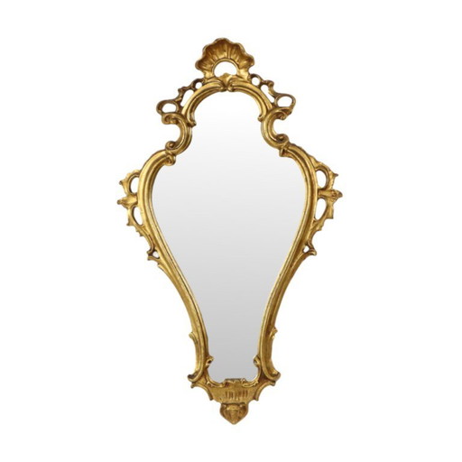 Classic Narrow Crown Mirror Gold Leaf