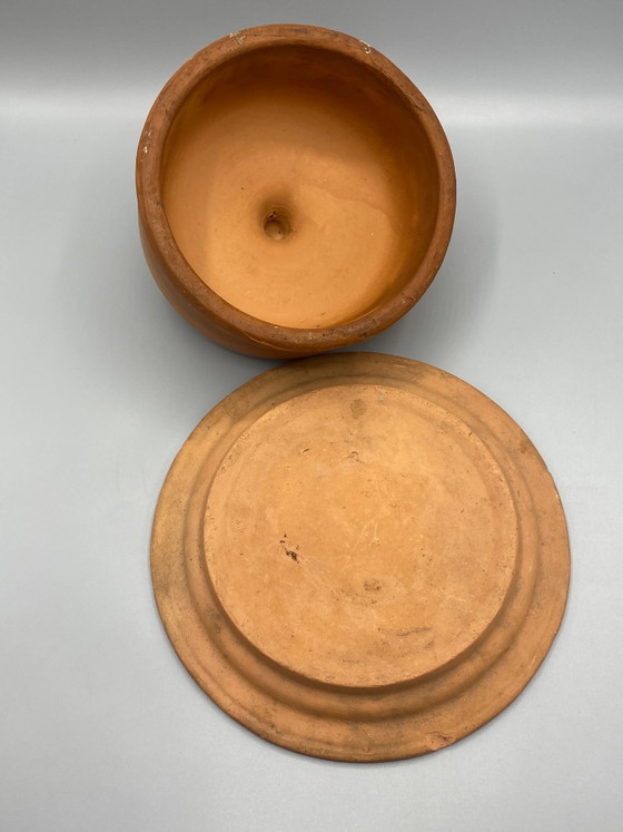 Mantequera antigua de terracota – Diseño botánico – Circa 1900 – Loza (photo 4 of 7)
