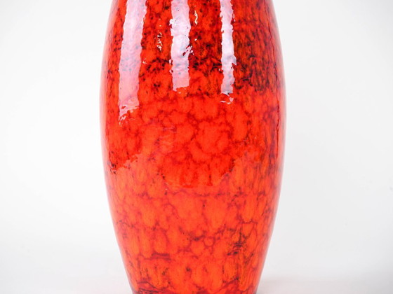 Image 1 of Red ceramic vase, German design, 1960s, manufactured by Scheurich