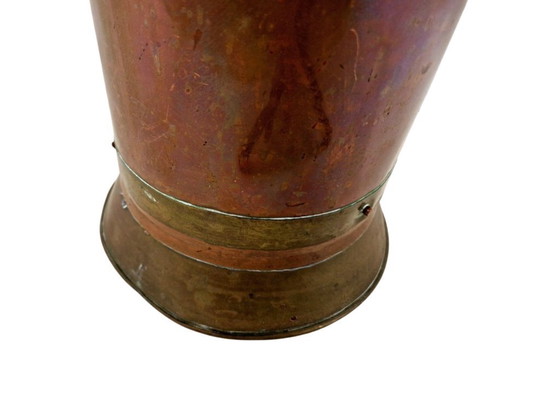Image 1 of Vintage Copper Coal Hod Bucket 5 Kilo Marked – Rustic Fireplace Container